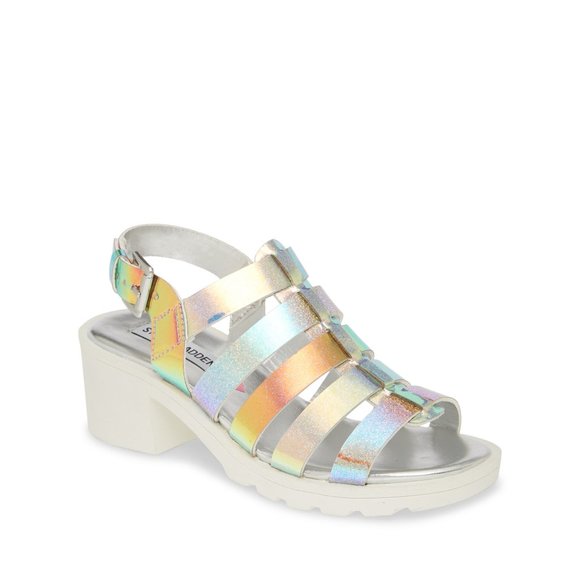 Steve Madden Other - Steve Madden J Puzzle Iridescent Caged Heels Silver